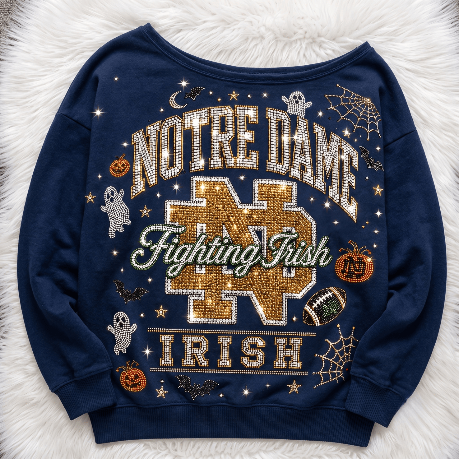 NDFI 3D SHOULDER RHINESTONE SWEATSHIRT NTKO