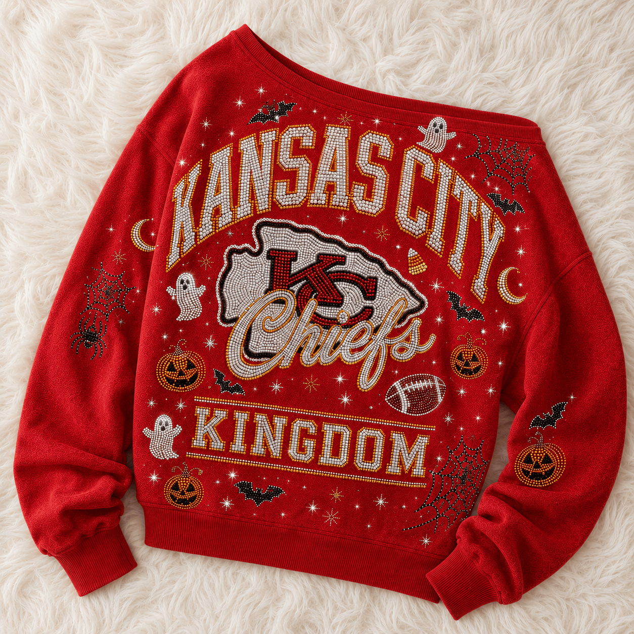 KCC 3D SHOULDER RHINESTONE SWEATSHIRT DNBN